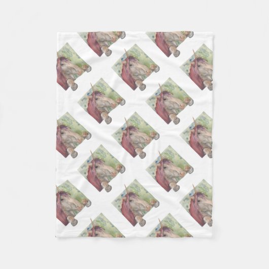 Einhorn Fleecedecke (Vorderseite)