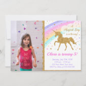 Einhorn-Foto-Einladung, Einhorn-Party Einladung (Vorderseite)