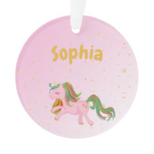 Einhorn Foto Rosa Goldflecken Girly Niedlich Ornam