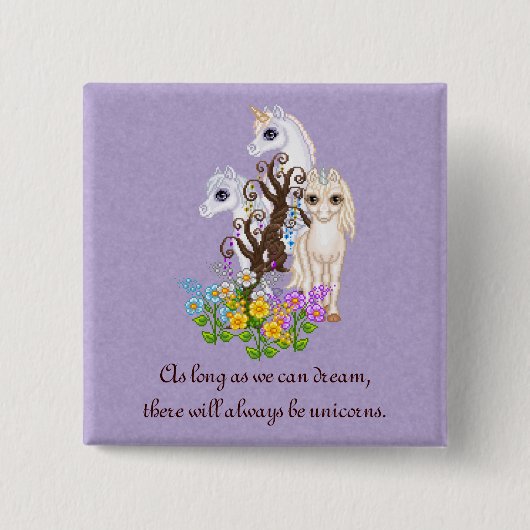 Einhorn-Freund-Pixel-Kunst Button (Vorderseite)