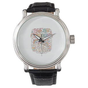 Einhorn Frieden Liebe Einhörner Süßes Vektordesign Armbanduhr