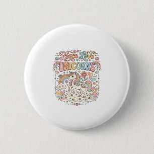 Einhorn Frieden Liebe Einhörner Süßes Vektordesign Button