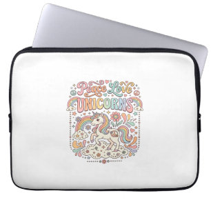 Einhorn Frieden Liebe Einhörner Süßes Vektordesign Laptopschutzhülle