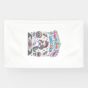 Einhorn Frieden Liebe Pose Einhorn Weißer Hintergr Banner
