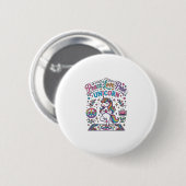 Einhorn Frieden Liebe Pose Einhorn Weißer Hintergr Button (Vorne & Hinten)
