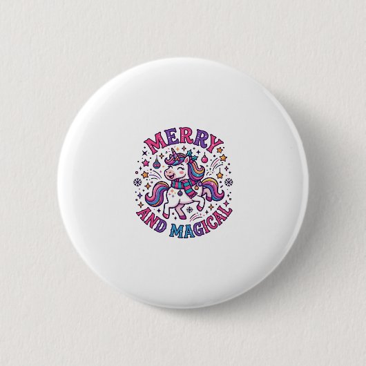 Einhorn Fröhlich und Magisch Button (Vorderseite)