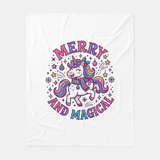 Einhorn Fröhlich und Magisch Fleecedecke (Vorderseite)