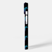 Einhorn-Funkeln aqua-blaue Ombre-Muster-Monogramm Case-Mate iPhone Hülle (Rückseite / Links)