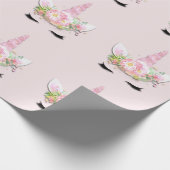 Einhorn Funkelnd Glitzer Rosa Fairly Blütenpastel Geschenkpapier (Ecke)