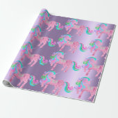 Einhorn Funkelnd Glitzer Rosa Fairly Rainbow Geschenkpapier (Ungerollt)