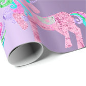 Einhorn Funkelnd Glitzer Rosa Fairly Rainbow Geschenkpapier (Rolleneckpunkt)