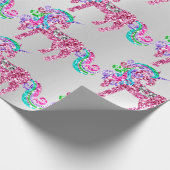 Einhorn Funkelnd Glitzer Rosa Fairly Silver Glam Geschenkpapier (Ecke)