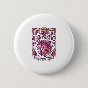 Einhorn Funky und Fantastisch Stylisches Zazzle De Button
