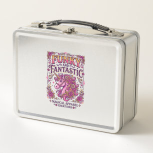 Einhorn Funky und Fantastisch Stylisches Zazzle De Metall Brotdose