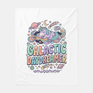 Einhorn Galactic Tagträumer Kawaii Aufkleber und T Fleecedecke