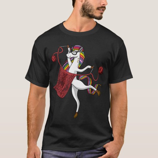 Einhorn-Garn-Stricken T-Shirt (Vorderseite)