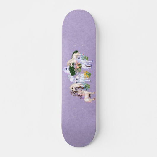 Einhorn-Garten-Pixel-Kunst Skateboard (Vorne)