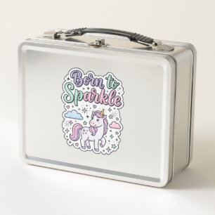 Einhorn, geboren, um Grafikdesign Merch Design zum Metall Brotdose