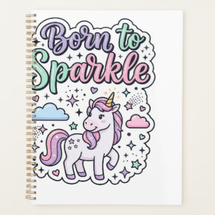 Einhorn, geboren, um Grafikdesign Merch Design zum Planer
