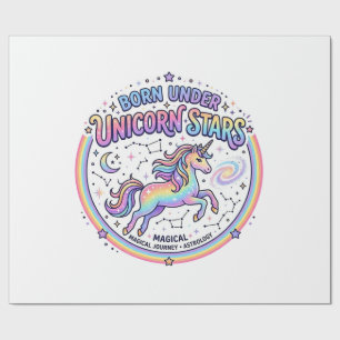 Einhorn, geboren unter Einhornsternen, lustiger Au Geschenkpapier
