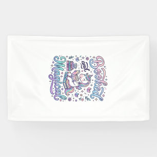 Einhorn Gebucht und Magische Geschenkidee Typograf Banner