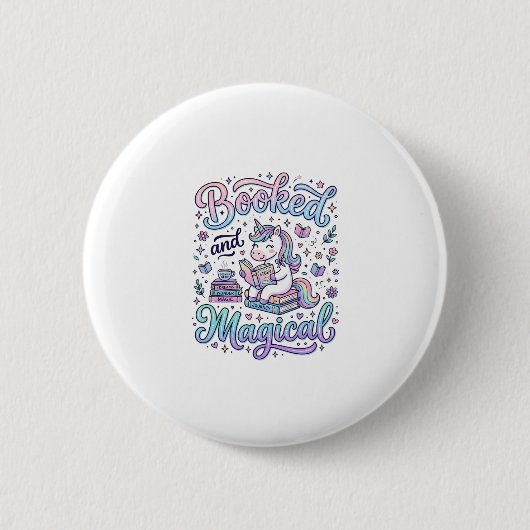 Einhorn Gebucht und Magische Geschenkidee Typograf Button (Vorderseite)