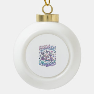 Einhorn Gebucht und Magische Geschenkidee Typograf Keramik Kugel-Ornament