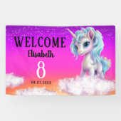 Einhorn Geburtstag bunt Banner (Horizontal)
