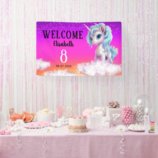 Einhorn Geburtstag bunt Banner (Party)