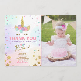 Einhorn-Geburtstag danken Ihnen, das rosa magische Dankeskarte