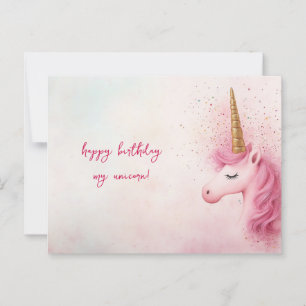 Einhorn Geburtstag Rosa Postkarte