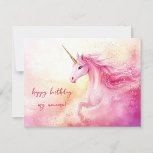 Einhorn Geburtstag Rosa Postkarte