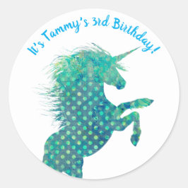 Einhorn, Geburtstag Runder Aufkleber