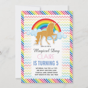 Einhorn-Geburtstagseinladung Magischer Regenbogen Einladung