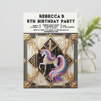 Einhorn-Geburtstagseinladungen für Mädchen in Rege Einladung