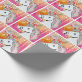 Einhorn Geburtstagsfeier Geschenkpapier (Ecke)