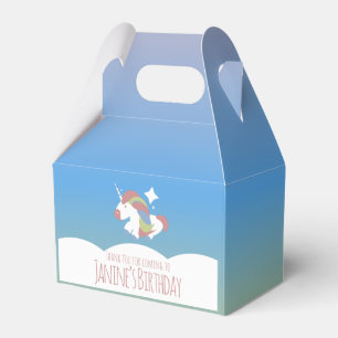 Einhorn Geburtstagsfeier Wolken Bunter Gradient   Geschenkschachtel