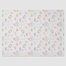 Einhorn Geburtstagsmagie – Pastell-Fantasie-Feier Seidenpapier