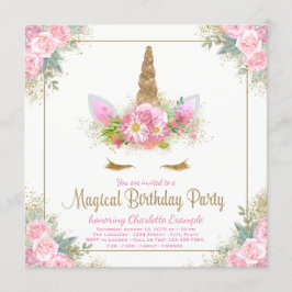 Einhorn Geburtstagsparty Einladung Einhorn Gesicht