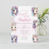 Einhorn Geburtstagsparty Einladung Magischen Tag (Stehend Vorderseite)