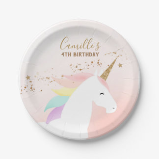 Einhorn-Geburtstagsparty-Papierplatte Pappteller