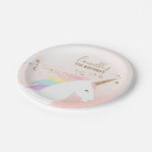 Einhorn-Geburtstagsparty-Papierplatte Pappteller (Schrägansicht)