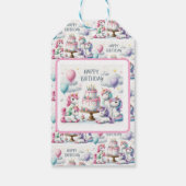 Einhorn Geburtstagsthema Geschenkanhänger (Rückseite)