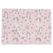 Einhorn-Gekritzel Große Geschenktüte (Rückseite)