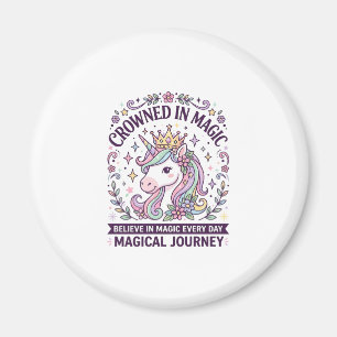 Einhorn gekrönt in magischer fetter Typografie Gra Magnet