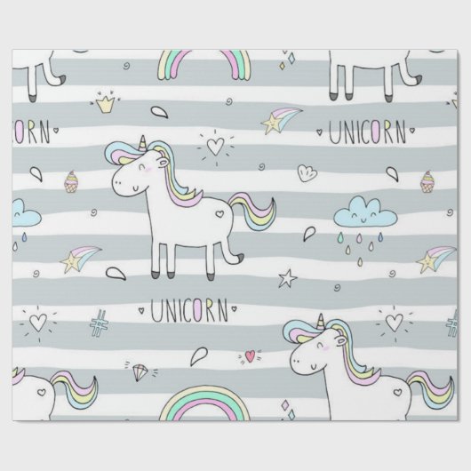 Einhorn Geschenkpapier (Flach)
