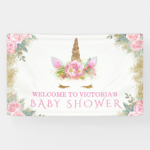 Einhorn-Gesicht Einhorn-Baby-Shower- Banner