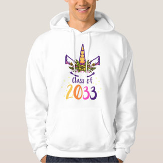 Einhorn Gesicht Klasse 2033 Erster Tag Kindergarte Hoodie
