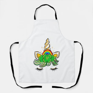 Einhorn Gesicht St Patrick's Day Irisch Mädchen Ki Schürze