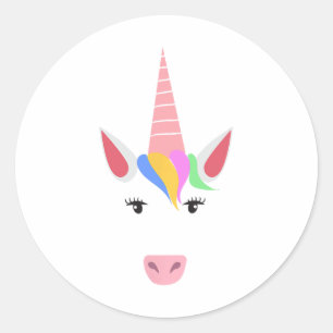 Einhorn-Gesicht Wimpern Halloween-Kostüm mit Haar Runder Aufkleber